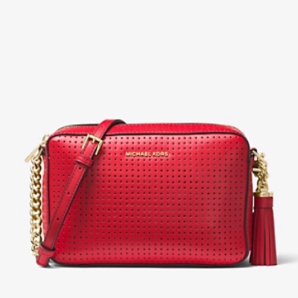Michael Kors Ginny perforated leather crossbody bag